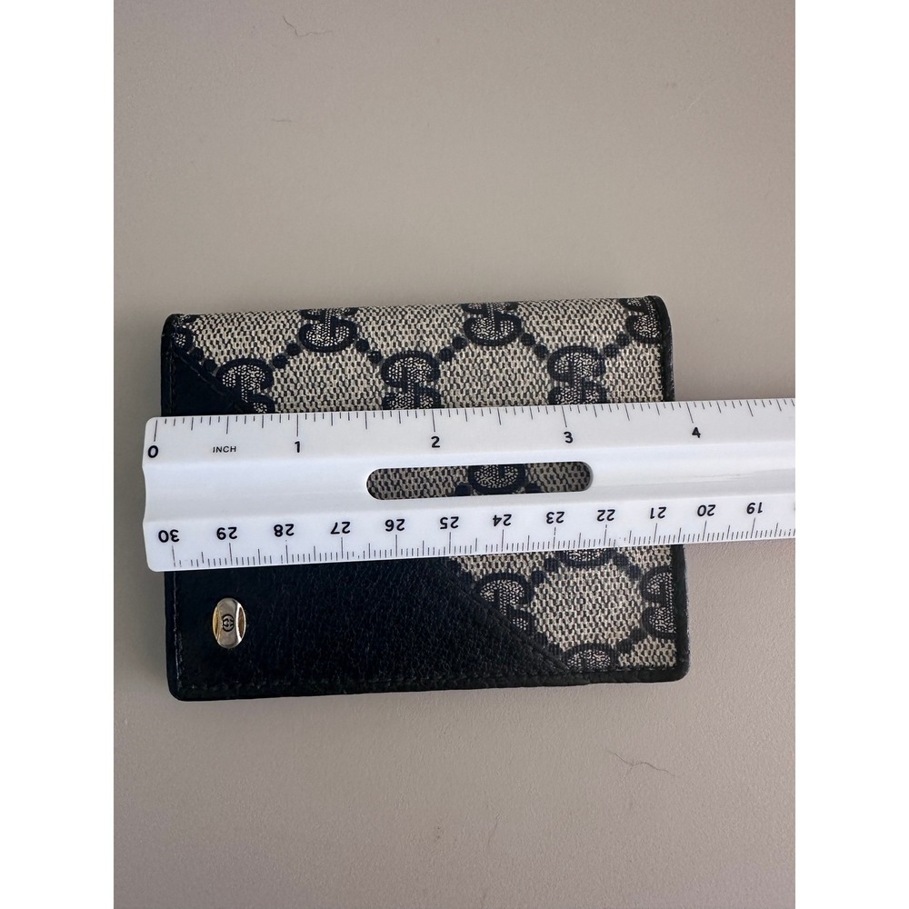 Vintage Gucci Accessory Collection Navy GG Supreme Monogram Card Holder Wallet - Picture 4 of 11